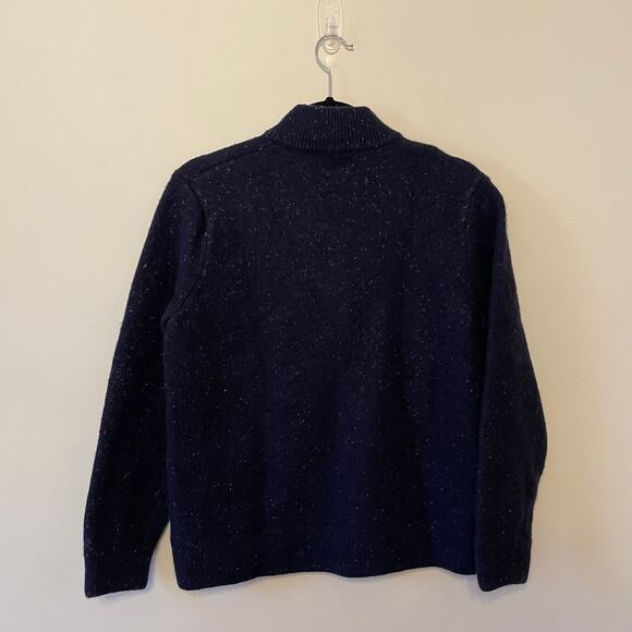 J.Crew L long sleeve cardigan button up lambs wool blue Corpcore elegant cozy - Picture 5 of 7